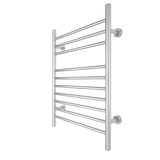 WarmlyYours Infinity Electric Towel Warmer, Polished Stainless Steel, 10-Bars Front_Three_Fourths_Angled_Left