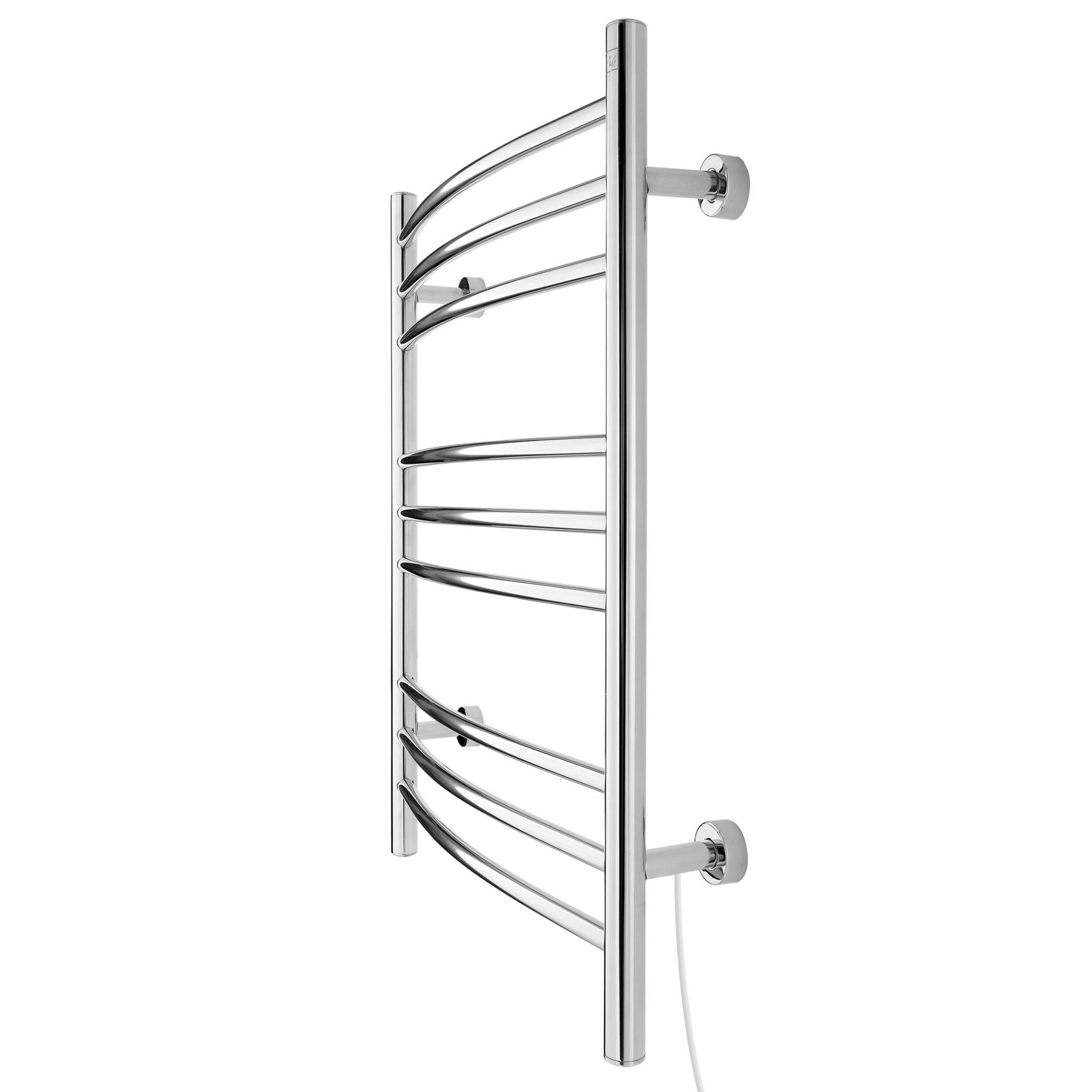 WarmlyYours Riviera Electric Towel Warmer, Polished Stainlesss Steel, 9-Bars Front_Three_Fourths_Angled_Left