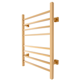 WarmlyYours Sierra Electric Towel Warmer, Polished Gold, 8-Bars Front_Three_Fourths_Angled_Left