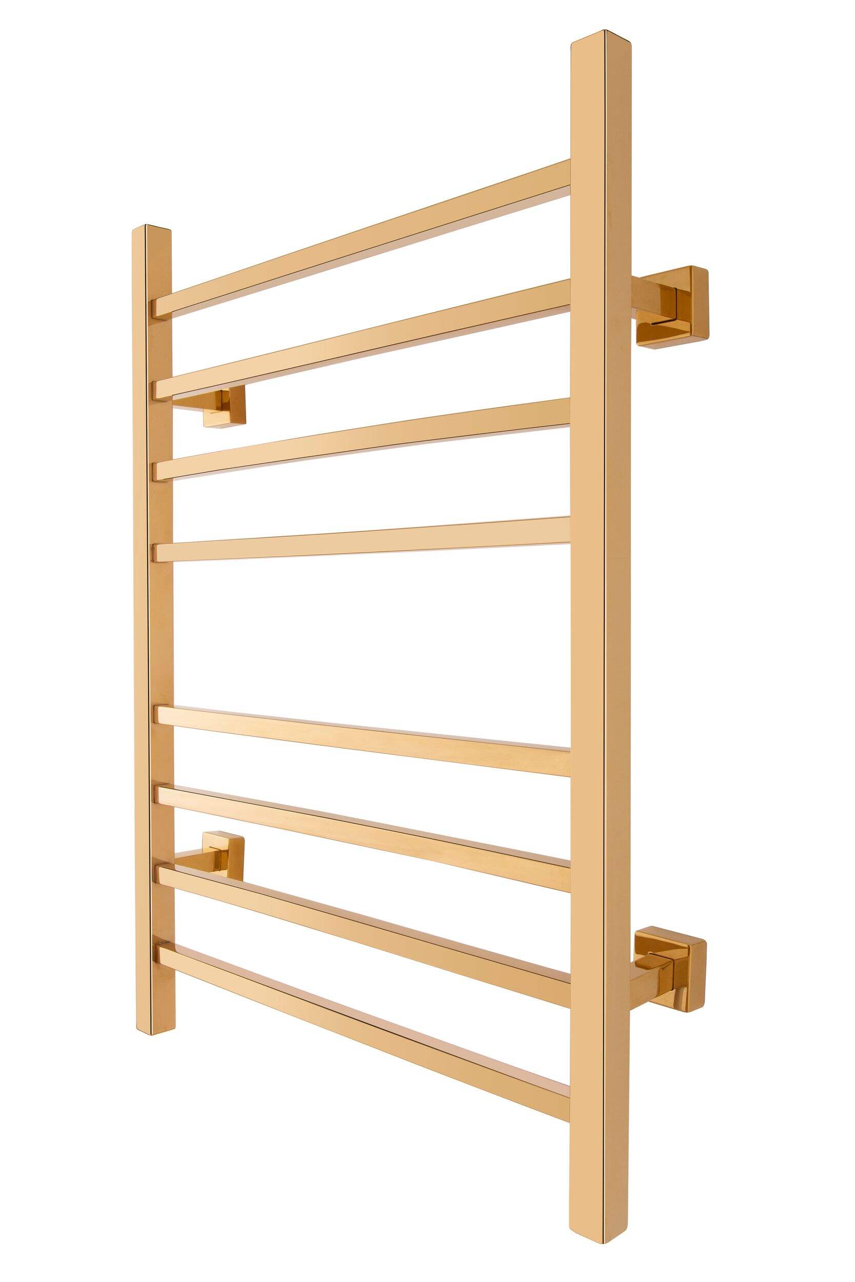 WarmlyYours Sierra Electric Towel Warmer, Polished Gold, 8-Bars Front_Three_Fourths_Angled_Left