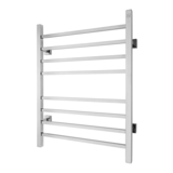 WarmlyYours Sierra Electric Towel Warmer, Polished Stainless Steel, 8-Bars Front_Three_Fourths_Angled_Left