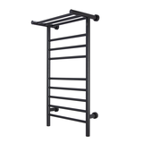 WarmlyYours Summit Electric Towel Warmer, Black, 8-Bars Front_Three_Fourths_Angled_Left