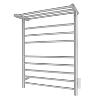 WarmlyYours Huron Electric Towel Warmer, Brushed Stainless Steel, 8-Bars Front_Three_Fourths_Angled_Left