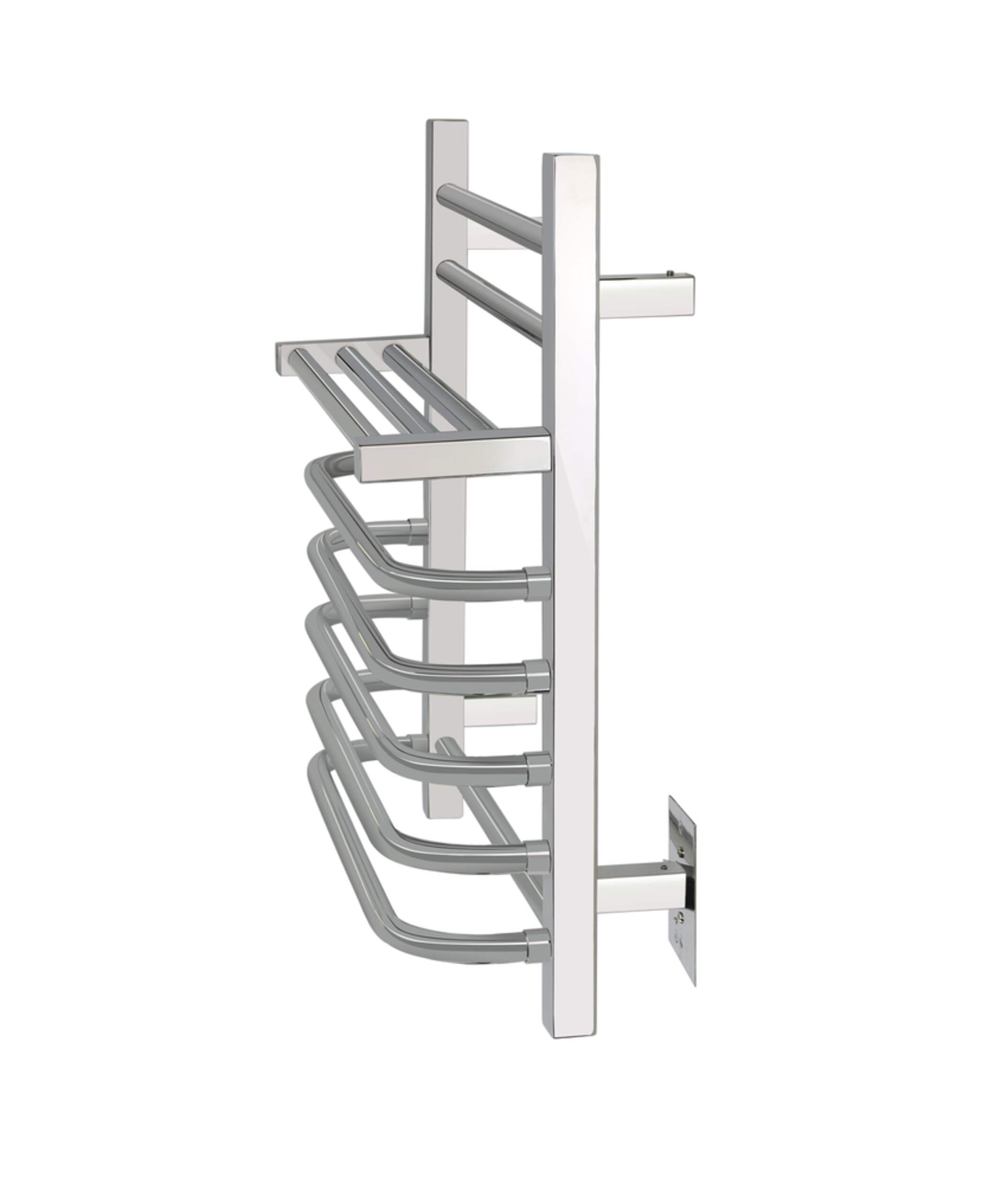 WarmlyYours Maui Electric Towel Warmer, Polished, 7-Bars Front_Three_Fourths_Angled_Left