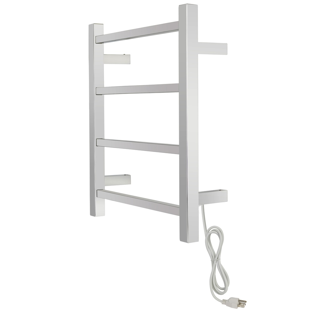WarmlyYours Palma Electric Towel Warmer, Polished Stainless Steel, 4