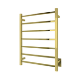 WarmlyYours Tahoe Electric Towel Warmer, Polished Gold, 7-Bars Front_Three_Fourths_Angled_Left