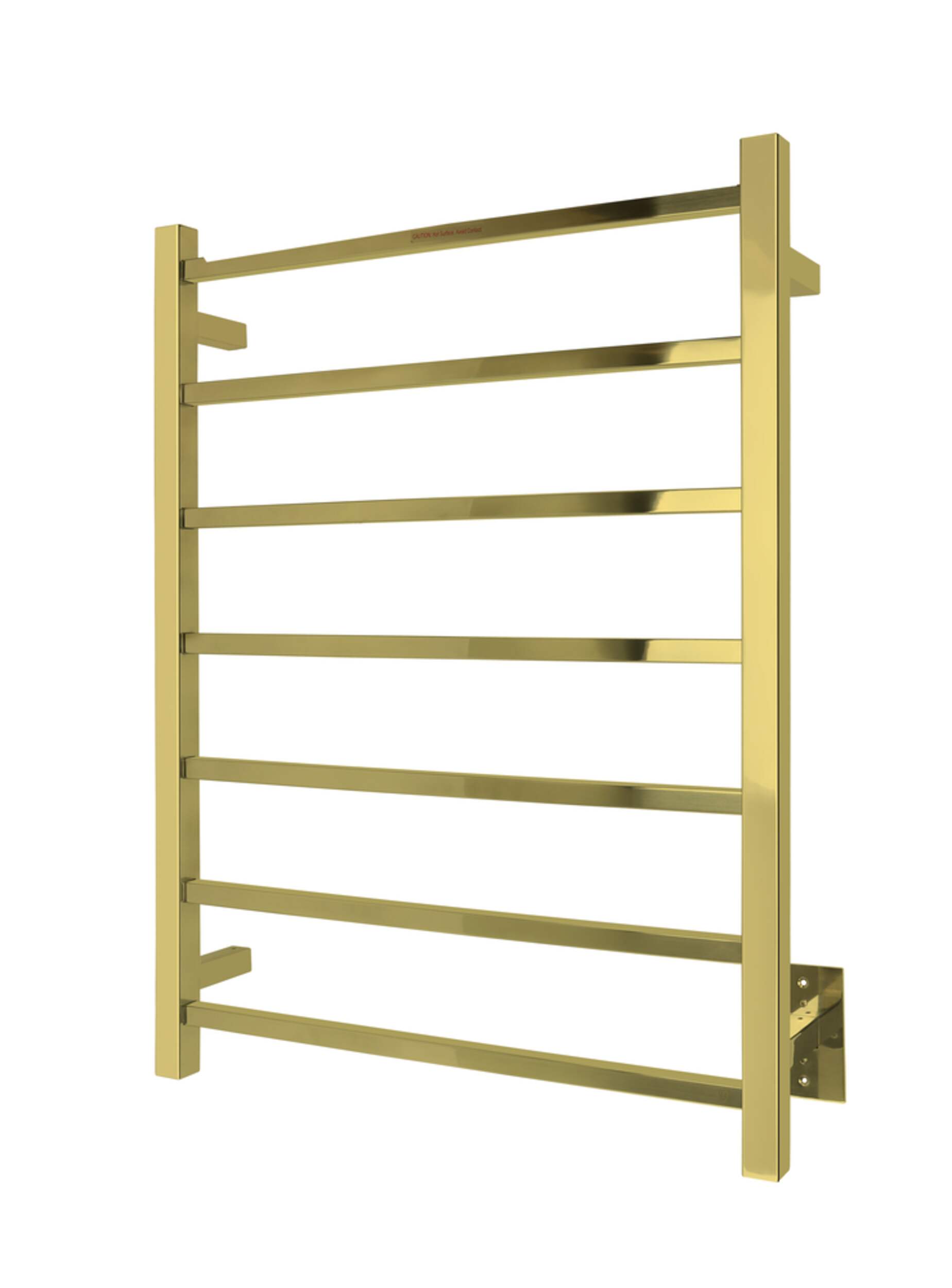 WarmlyYours Tahoe Electric Towel Warmer, Polished Gold, 7-Bars Front_Three_Fourths_Angled_Left