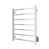 WarmlyYours Tahoe Electric Towel Warmer, Polished Stainless Steel, 7-Bars Front_Three_Fourths_Angled_Left
