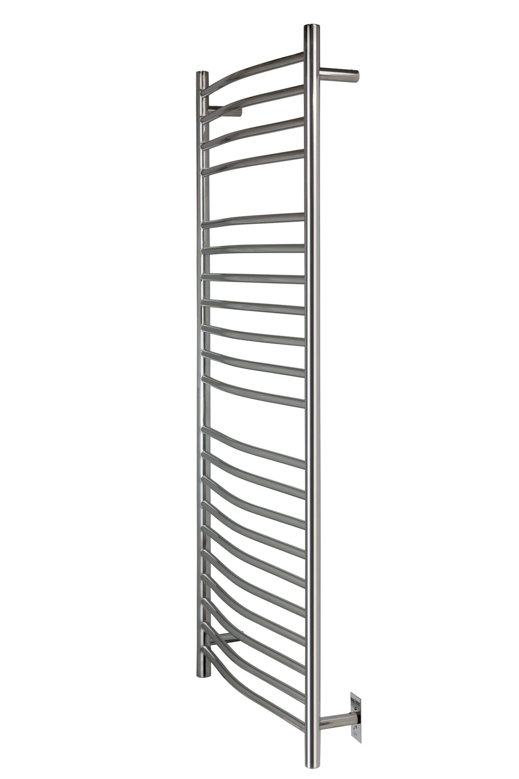 WarmlyYours Vida Electric Towel Warmer, Polished Stainless Steel, 21-Bars Front_Three_Fourths_Angled_Left