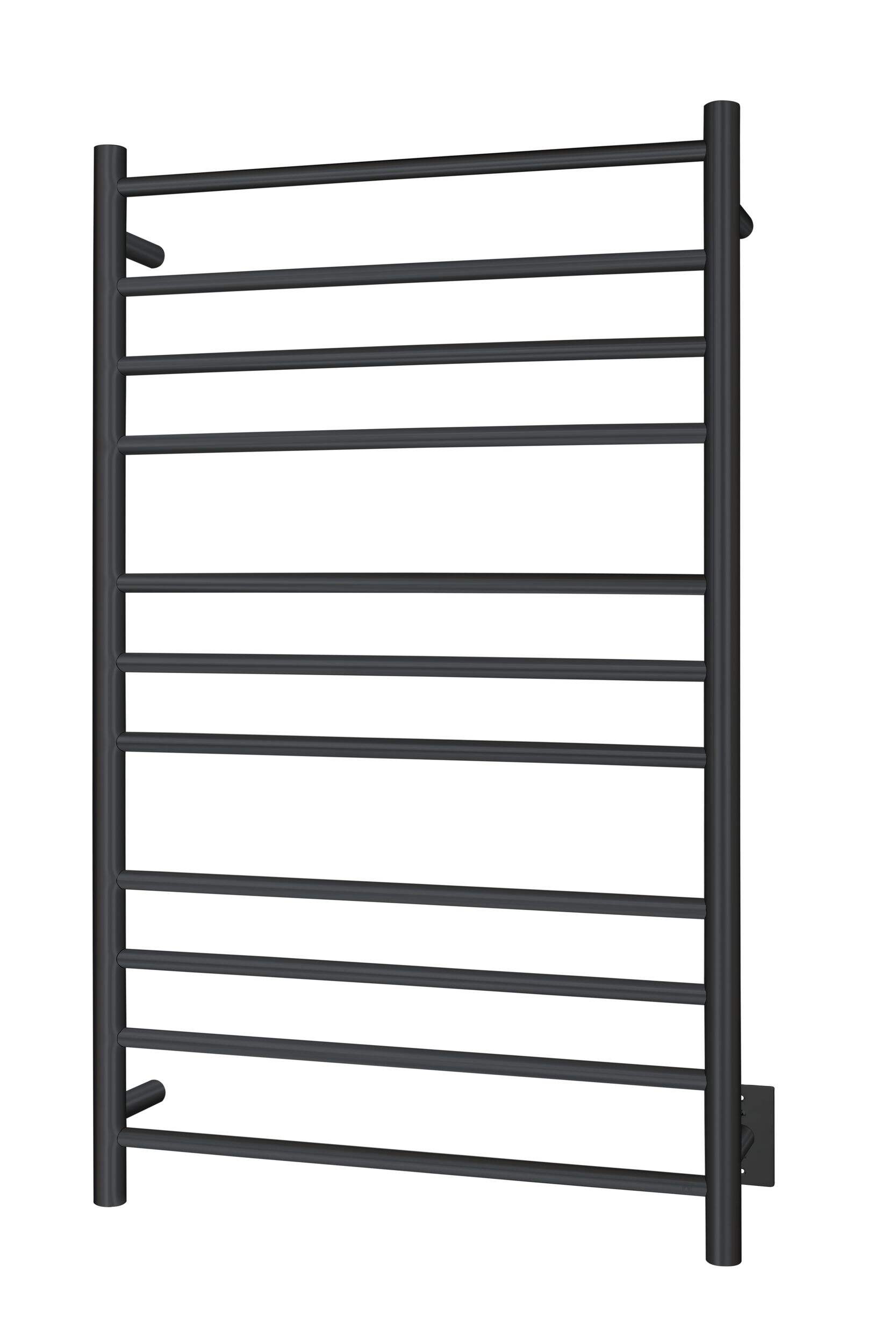 WarmlyYours Malta Electric Towel Warmer, Black, 11-Bars Front_Three_Fourths_Angled_Left