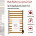 WarmlyYours Malta Electric Towel Warmer, Black, 11-Bars Front_Flat