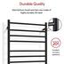 WarmlyYours Malta Electric Towel Warmer, Black, 11-Bars CloseUp
