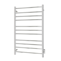 WarmlyYours Malta Electric Towel Warmer, Polished Stainless Steel, 11-Bars Front_Three_Fourths_Angled_Left