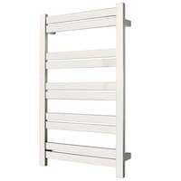 WarmlyYours Grande Towel Warmer, Polished Stainless Steel, 10-Bars Front_Three_Fourths_Angled_Left