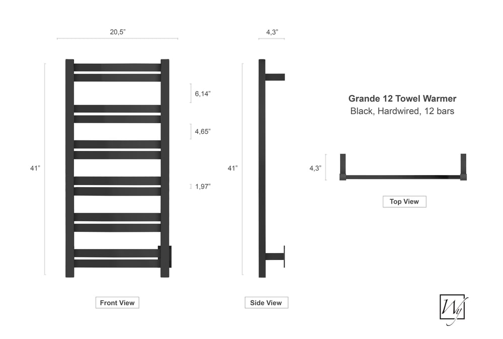 WarmlyYours Grande Towel Warmer, Black, 12Bars Canadian Tire
