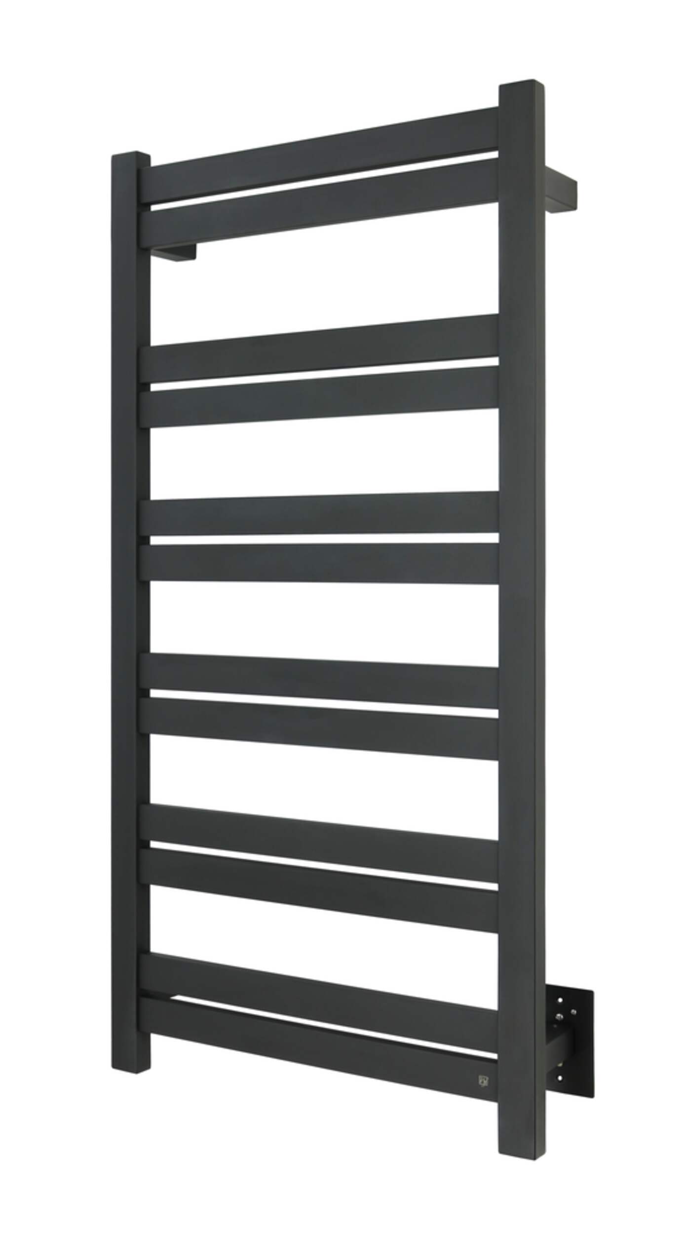 WarmlyYours Grande Towel Warmer, Black, 12-Bars Front_Three_Fourths_Angled_Left