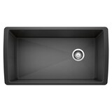 Évier de cuisine sous comptoir Blando Diamond SILGRANIT Super Single, 33 po, anthracite Overhead_Flat