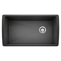Évier de cuisine sous comptoir Blando Diamond SILGRANIT Super Single, 33 po, anthracite Overhead_Flat