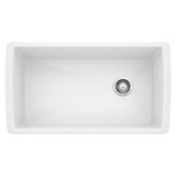 Évier de cuisine sous comptoir Blando Diamond SILGRANIT Super Single, 33 po, blanc Overhead_Flat