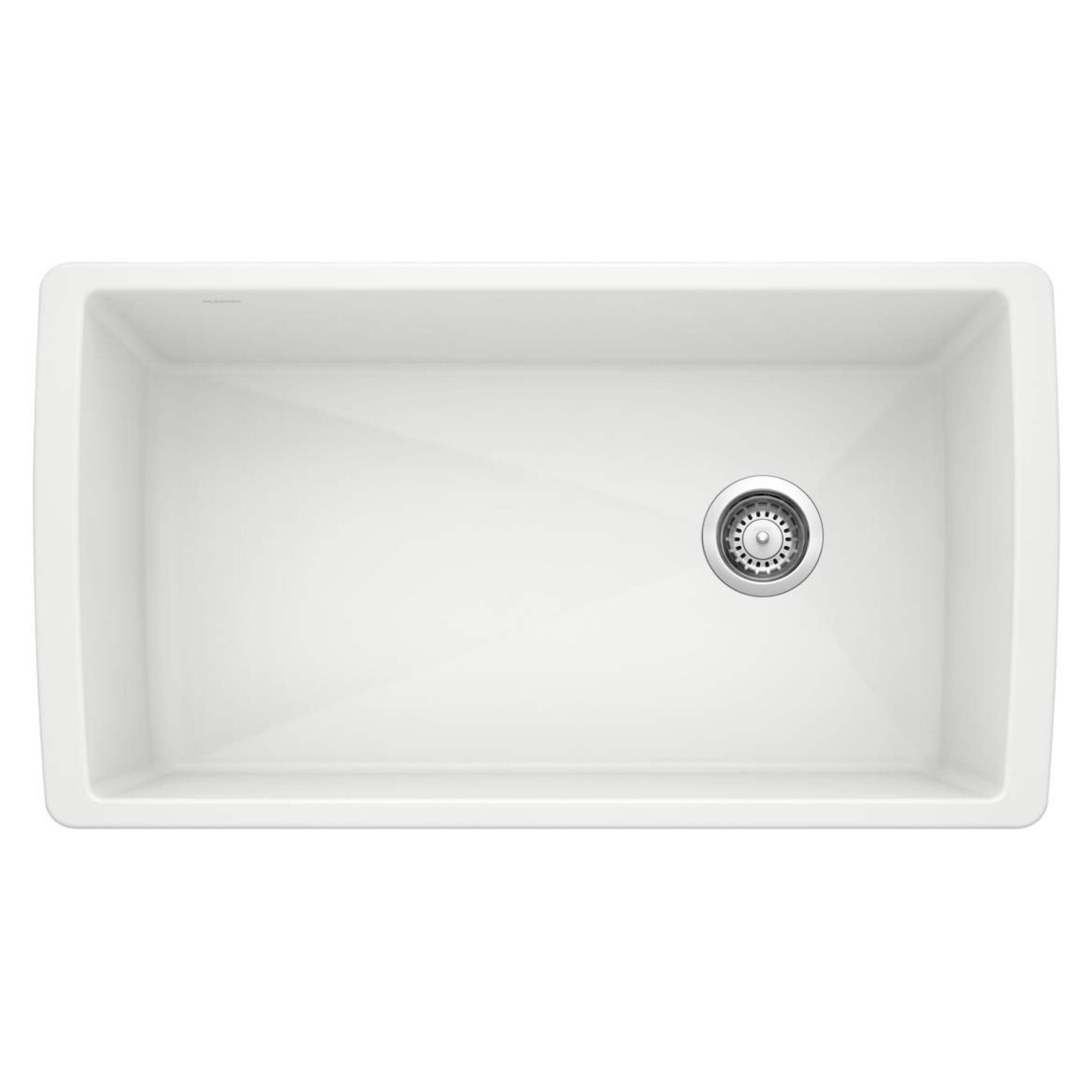 Évier de cuisine sous comptoir Blando Diamond SILGRANIT Super Single, 33 po, blanc Overhead_Flat