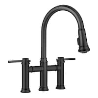 Robinet à traverse rétractable à jet double Blanco Empressa, noir mat Front_Three_Fourths_Angled_Right