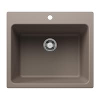 Blanco Liven SILGRANIT 25-in Single Bowl Dual Mount Laundry Sink, Truffle Overhead_Flat