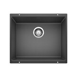 Évier de cuisine sous comptoir à cuve simple Blanco Precis SILGRANIT, 21 po, anthracite Overhead_Flat