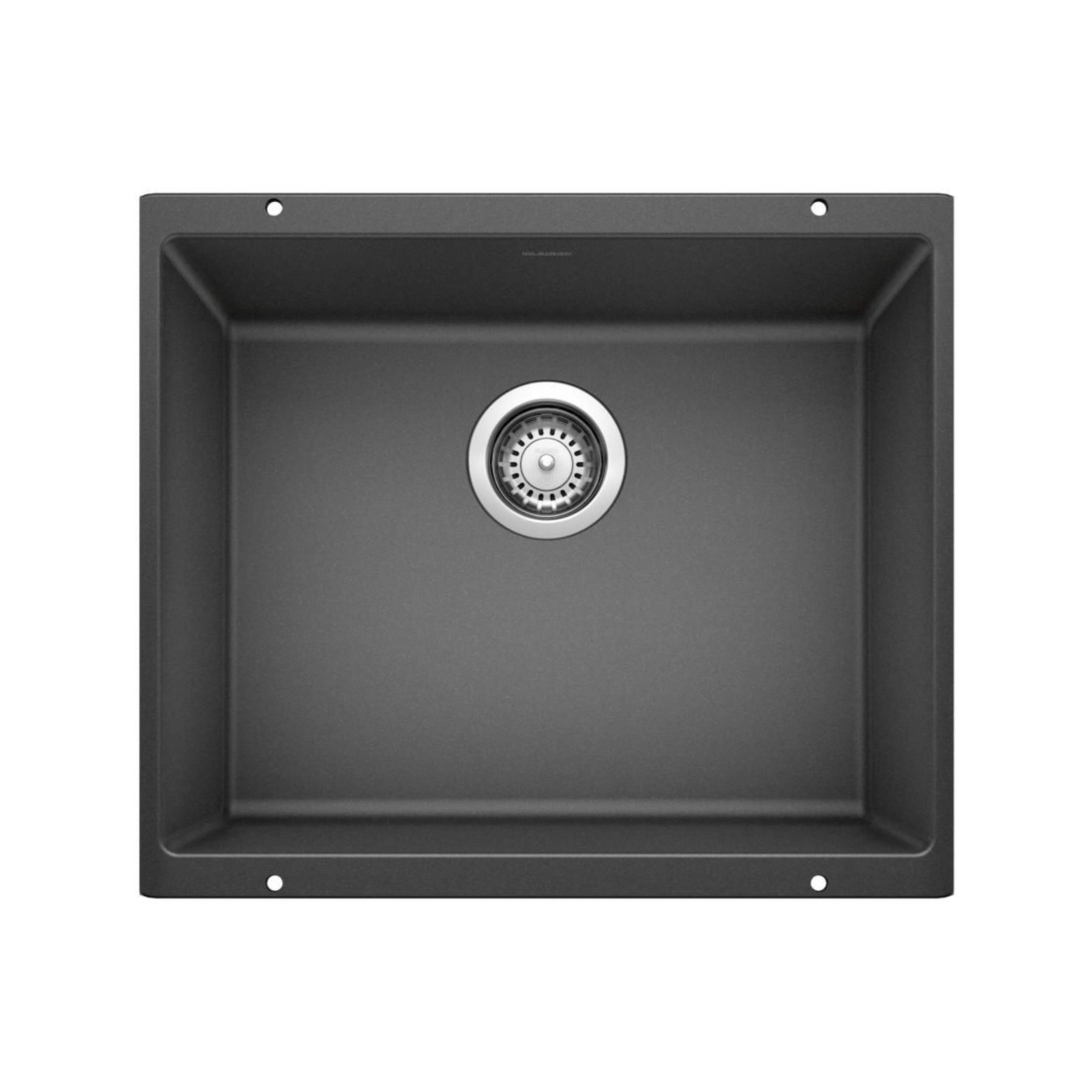 Blanco Precis SILGRANIT 21-in Single Bowl Undermount Kitchen Sink, Anthracite Overhead_Flat