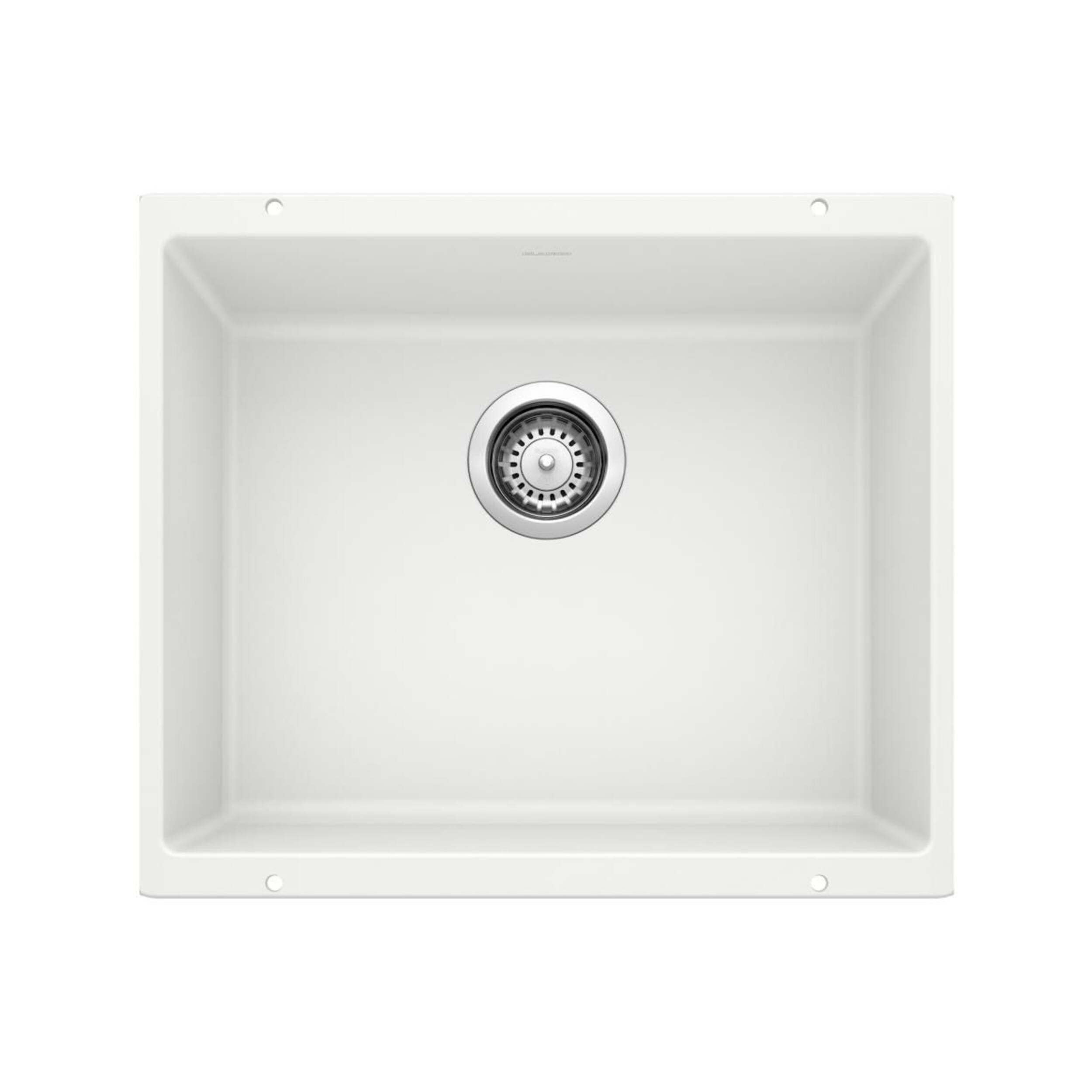 Évier de cuisine sous comptoir à cuve simple Blanco Precis SILGRANIT, 21 po, blanc Overhead_Flat