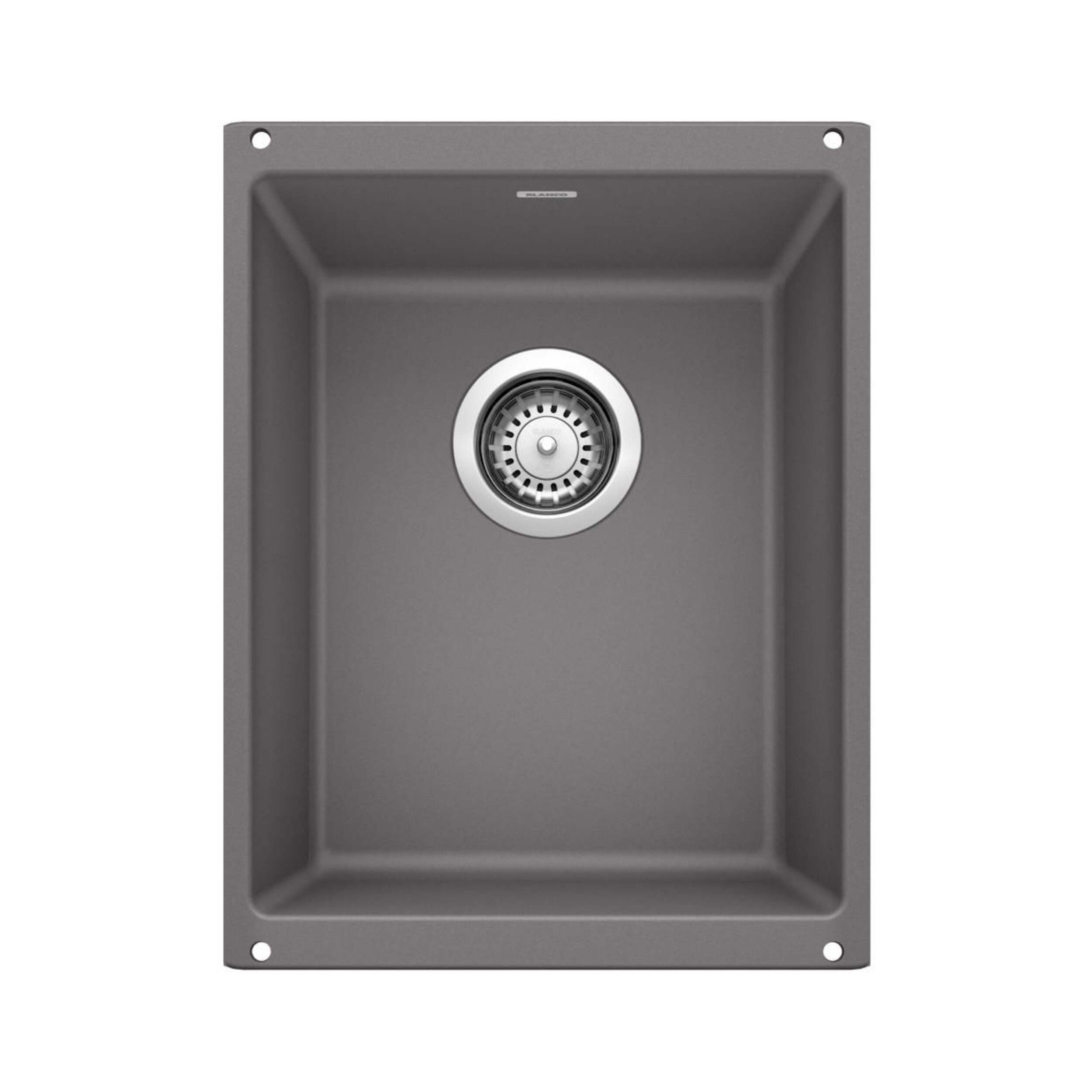 Blanco Precis SILGRANIT 13-in Undermount Bar Sink, Cinder Overhead_Flat