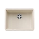 Blanco Precis SILGRANIT 24-in Single Bowl Undermount Kitchen Sink, Soft White Overhead_Flat