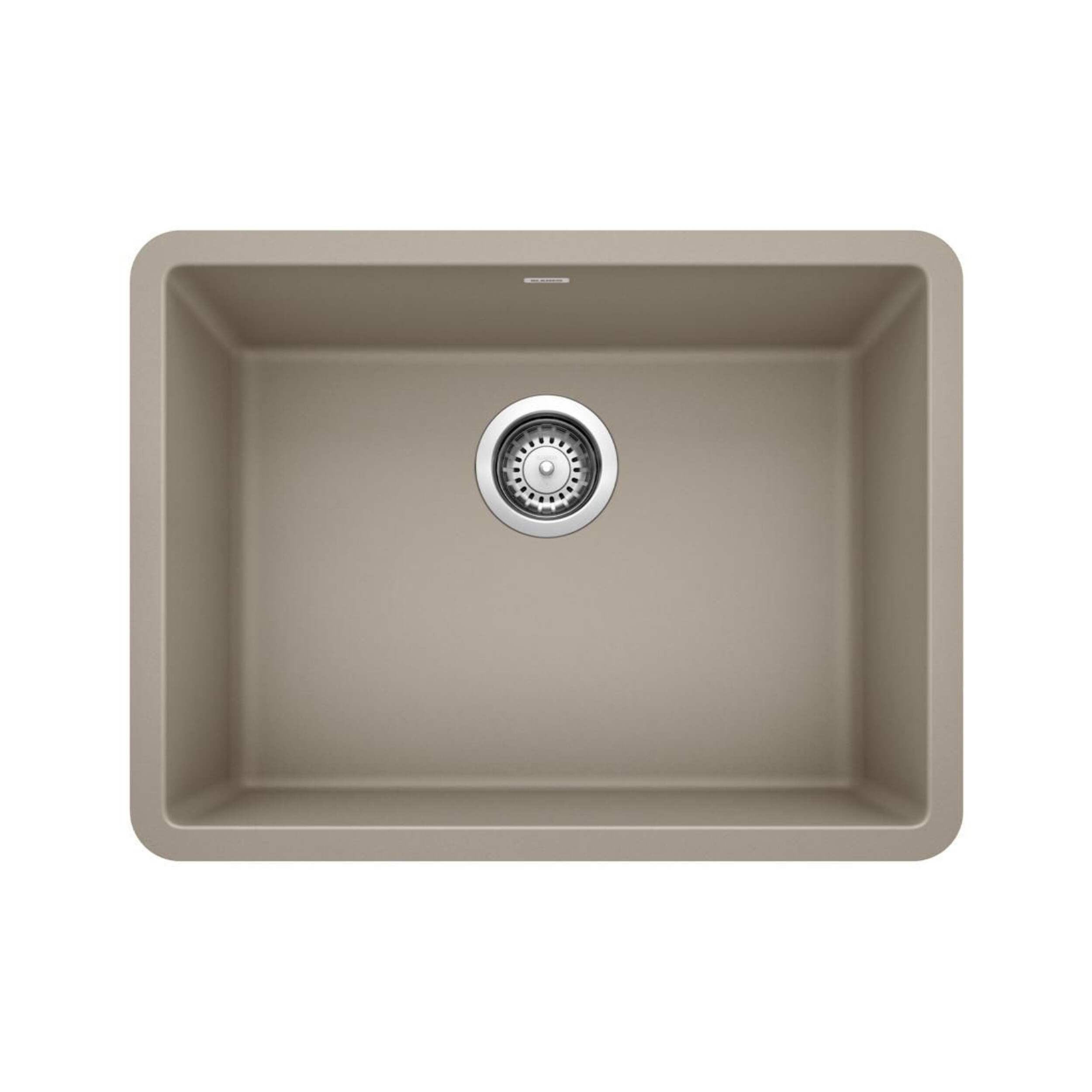 Blanco Precis SILGRANIT 24-in Single Bowl Undermount Kitchen Sink, Truffle Overhead_Flat