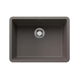 Blanco Precis SILGRANIT 24-in Single Bowl Undermount Kitchen Sink, Volcano Grey Overhead_Flat