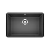 Blanco Precis SILGRANIT 27-in Single Bowl Undermount Kitchen Sink, Anthracite Overhead_Flat
