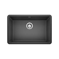 Blanco Precis SILGRANIT 27-in Single Bowl Undermount Kitchen Sink, Anthracite Overhead_Flat