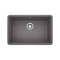 Blanco Precis SILGRANIT 27-in Single Bowl Undermount Kitchen Sink, Cinder Overhead_Flat