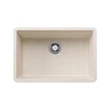 Blanco Precis SILGRANIT 27-in Single Bowl Undermount Kitchen Sink, Soft White Overhead_Flat