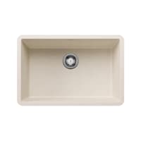 Blanco Precis SILGRANIT 27-in Single Bowl Undermount Kitchen Sink, Soft White Overhead_Flat