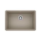 Blanco Precis SILGRANIT 27-in Single Bowl Undermount Kitchen Sink, Truffle Overhead_Flat