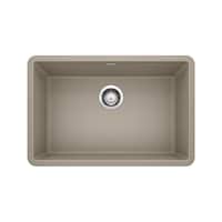 Blanco Precis SILGRANIT 27-in Single Bowl Undermount Kitchen Sink, Truffle Overhead_Flat