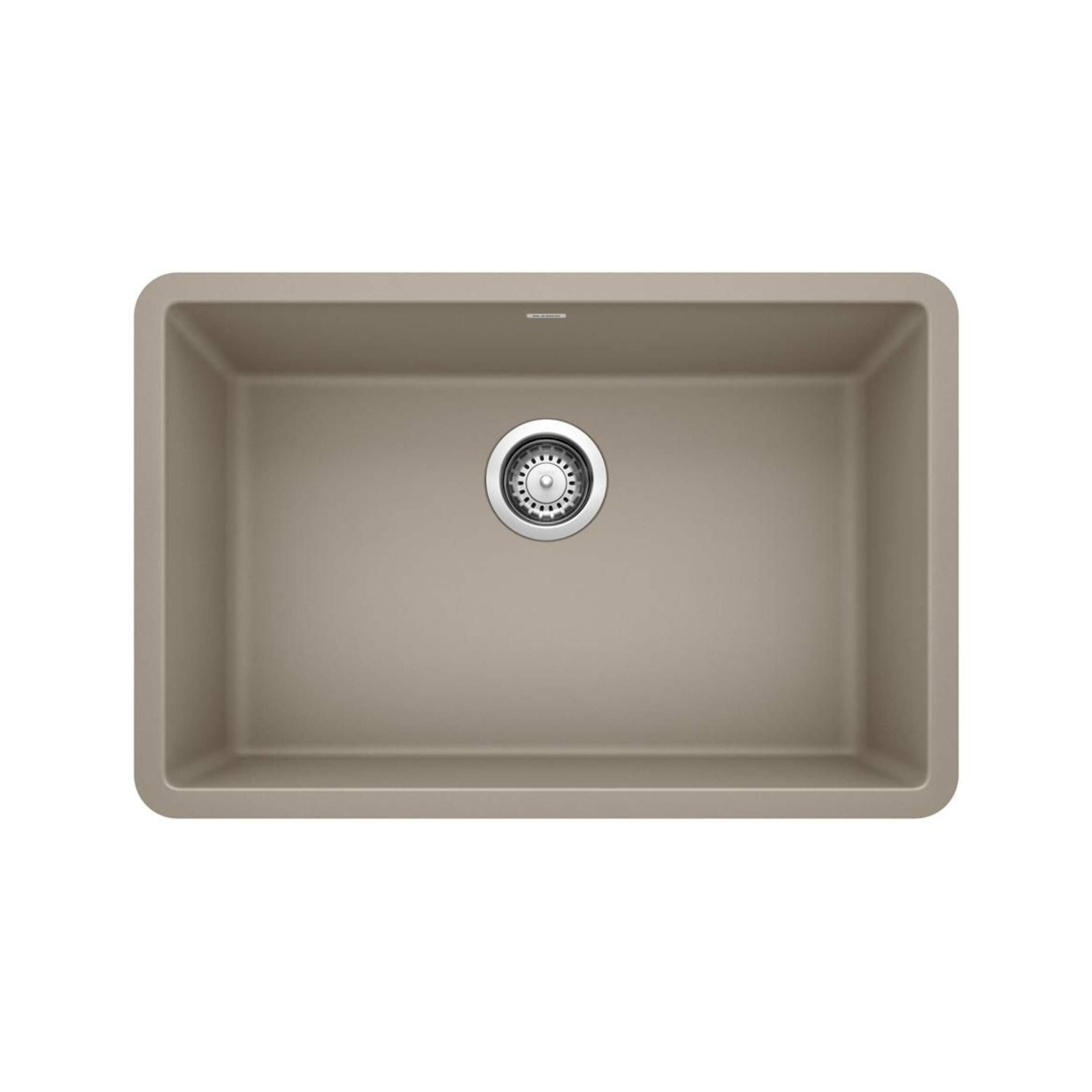 Blanco Precis SILGRANIT 27-in Single Bowl Undermount Kitchen Sink, Truffle Overhead_Flat
