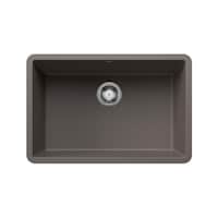Blanco Precis SILGRANIT 27-in Single Bowl Undermount Kitchen Sink, Volcano Grey Overhead_Flat