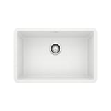 Blanco Precis SILGRANIT 27-in Single Bowl Undermount Kitchen Sink, White Overhead_Flat