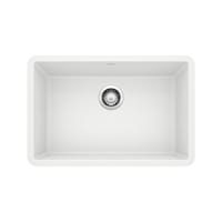 Blanco Precis SILGRANIT 27-in Single Bowl Undermount Kitchen Sink, White Overhead_Flat