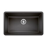 Évier de cuisine sous comptoir Blando Precis SILGRANIT Super Single, 32 po, anthracite Overhead_Flat
