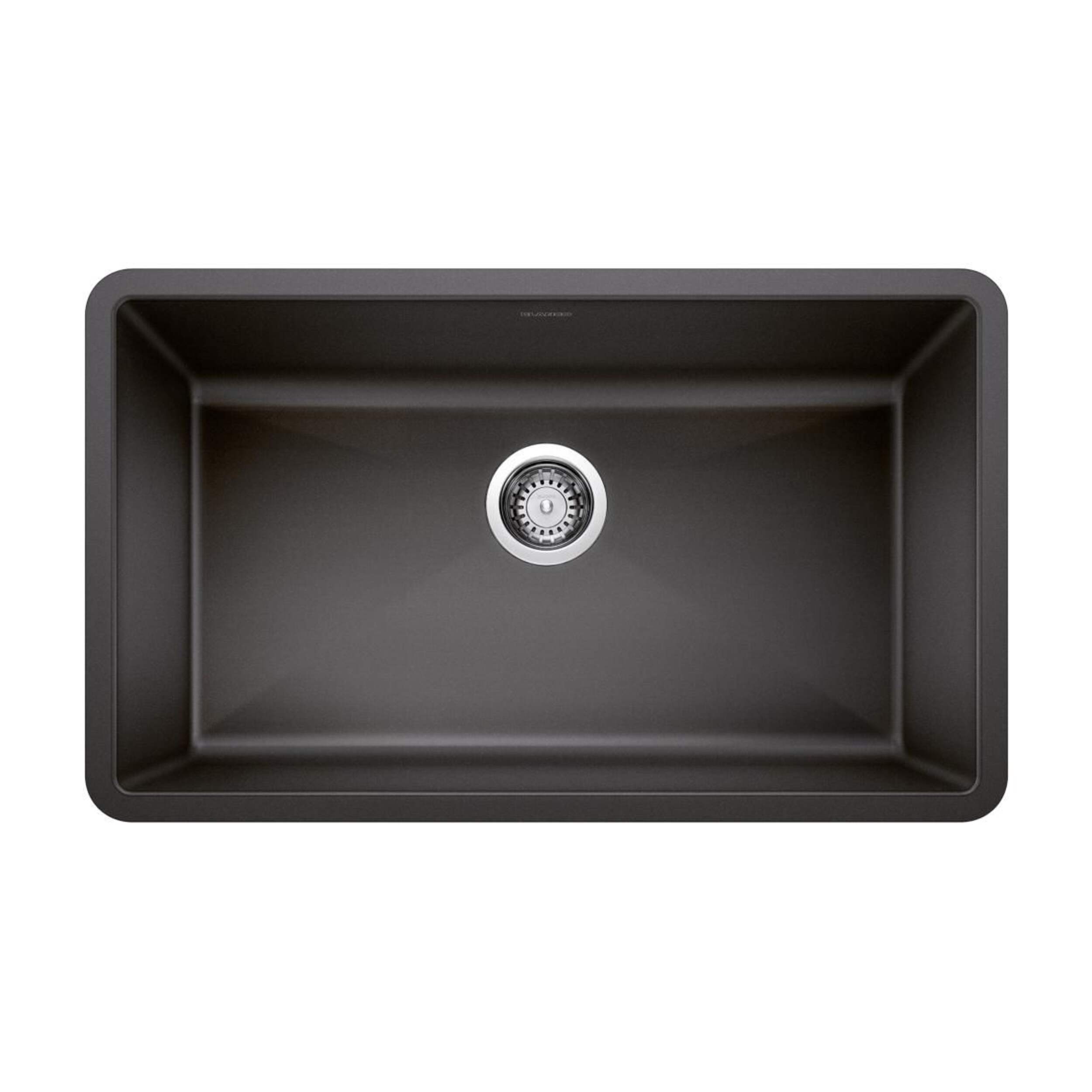 Blanco Precis SILGRANIT 32-in Super Single Undermount Kitchen Sink, Anthracite Overhead_Flat