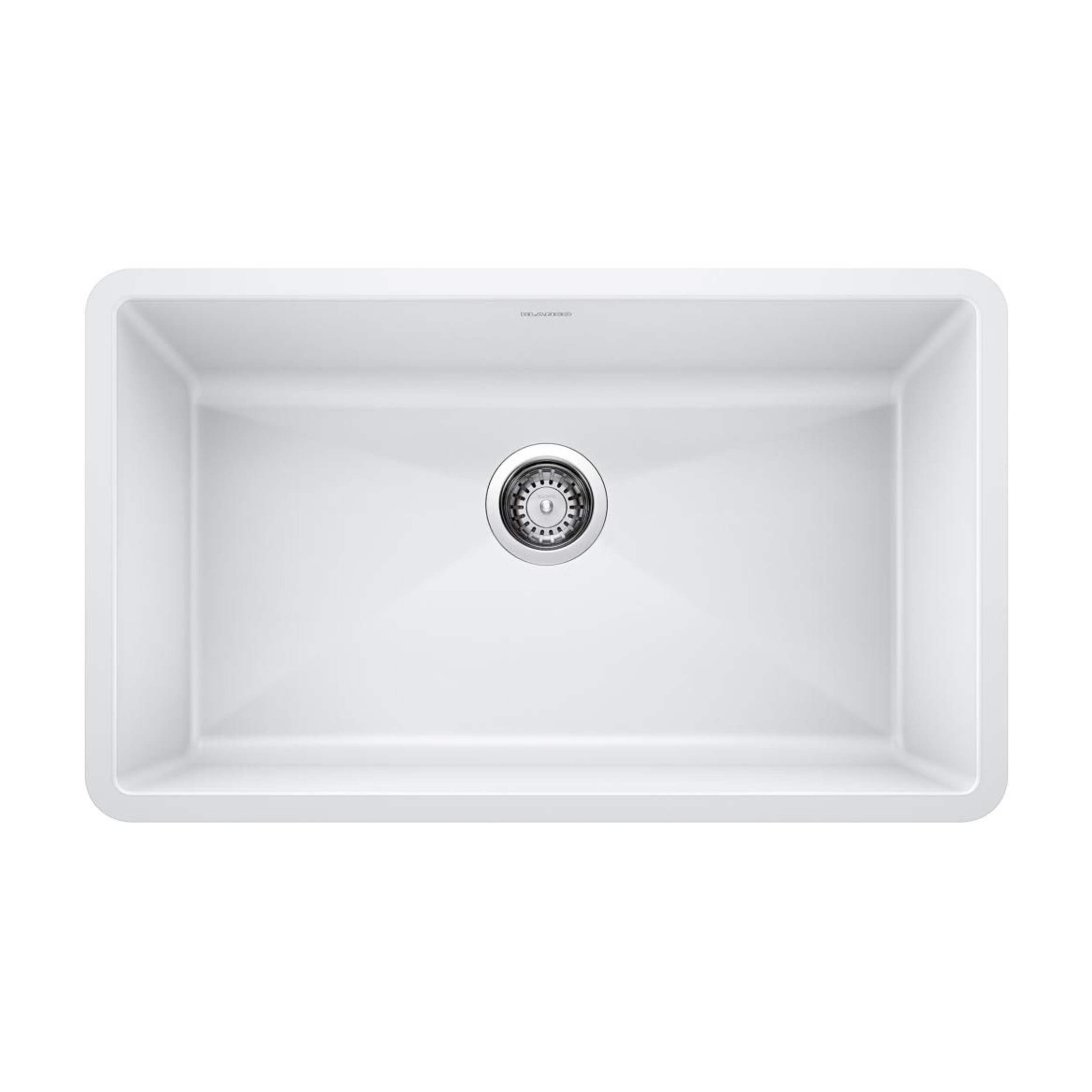 Évier de cuisine sous comptoir Blando Precis SILGRANIT Super Single, 32 po, blanc Overhead_Flat