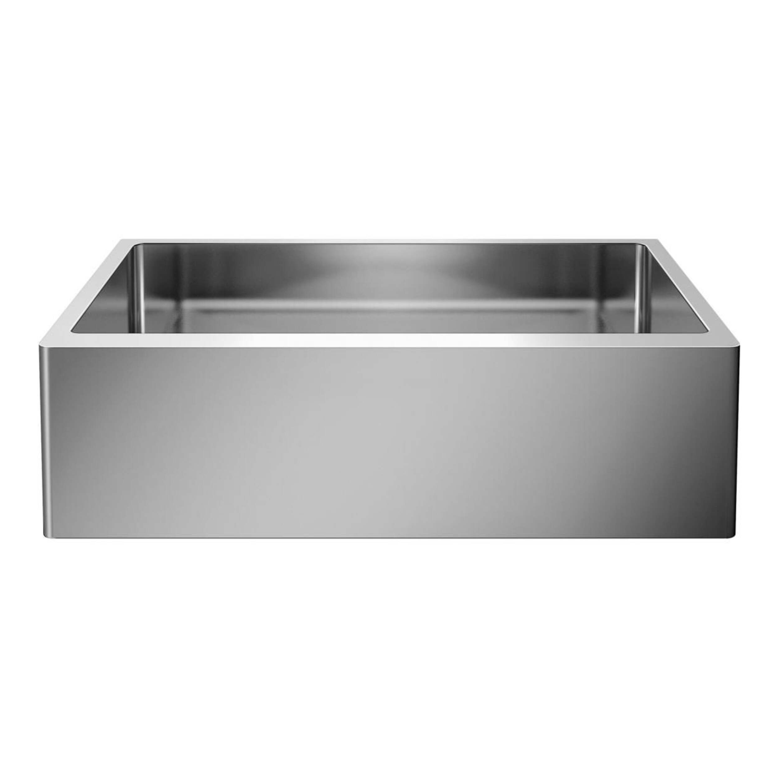 Évier simple campagnard à avant tablier en acier inoxydable à cuve simple Blanco Quatrus R15, 32 po Front_Elevated