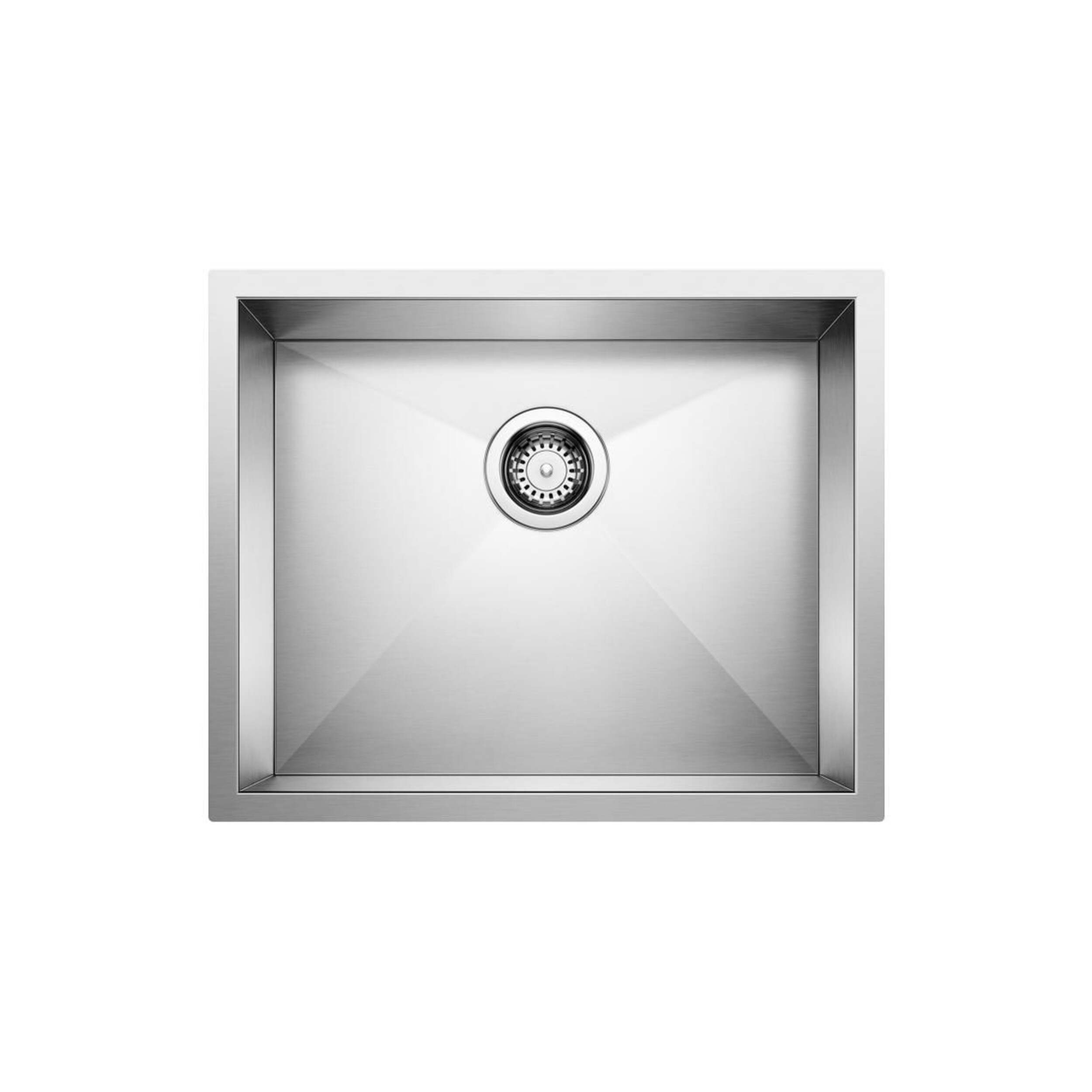 Évier de cuisine sous comptoir à cuve simple en acier inoxydable Blanco Quatrus R0, 22 po Overhead_Flat