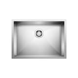 Évier de cuisine sous comptoir à cuve simple en acier inoxydable Blanco Quatrus R0, 25 po Overhead_Flat